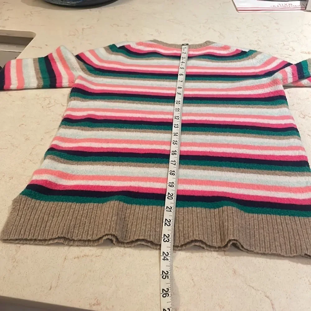 J.Crew striped holiday sweater SZ small wool blend